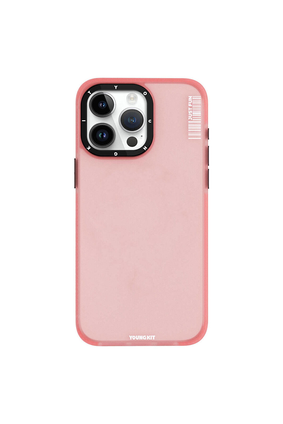 YoungKit iPhone 15 Pro Max Uyumlu Kılıf Buzlu Mat Tasarım Youngkit Colored Sand Serisi Kapak Pembe