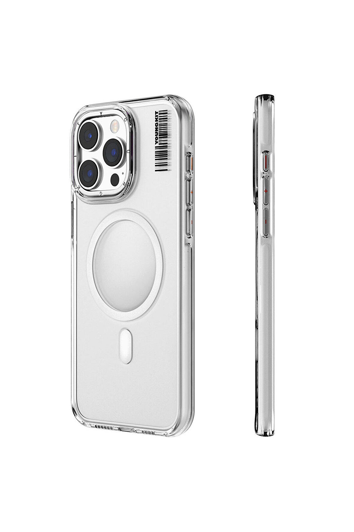 YoungKit iPhone 15 Pro Max Uyumlu Kılıf Magsafe Şarj Özellikli Youngkit Crystal Shield Serisi Kapak Şeffaf