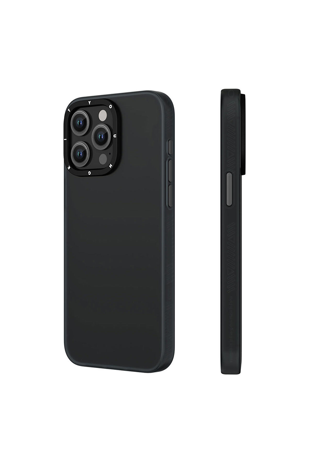 YoungKit iPhone 15 Pro Max Uyumlu Kılıf Buzlu Mat Tasarım Youngkit Hidden Sand Serisi Kapak Siyah