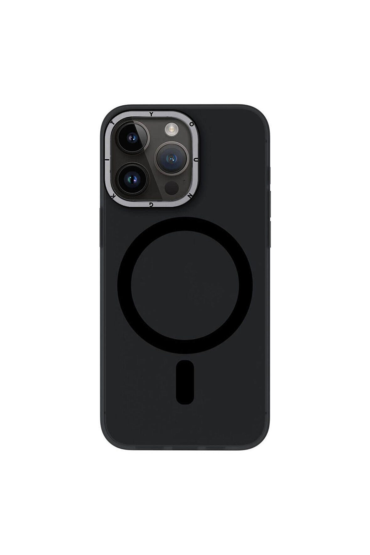YoungKit iPhone 15 Pro Uyumlu Kılıf Magsafe Şarj Özellikli Youngkit Hidden Sand Serisi Kapak Siyah