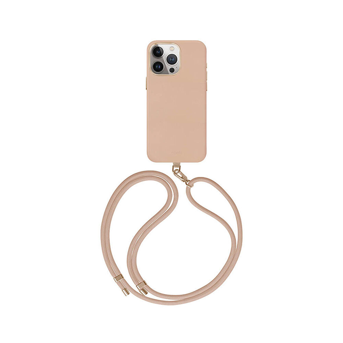 iPhone 15 Pro Uyumlu Kılıf Magsafe Şarj Özellik Soft Arka Yüzey Askı İpli Coehl Muse Kapak Rose Gold