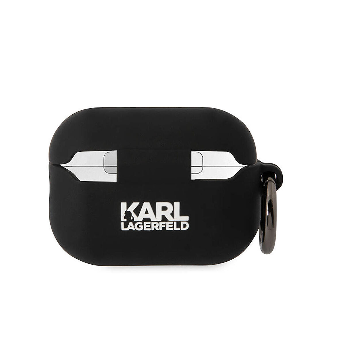 Airpods Pro 2 Uyumlu Kılıf Karl Lagerfeld Orjinal Lisanslı Karl 3D Silikon Siyah