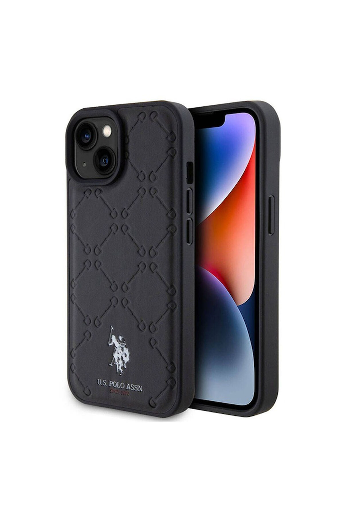 Apple iPhone 15 Plus Uyumlu Kılıf U.S. Polo Assn. Orjinal Lisanslı HS Desenli Baskı Logolu Suni Deri Kapak