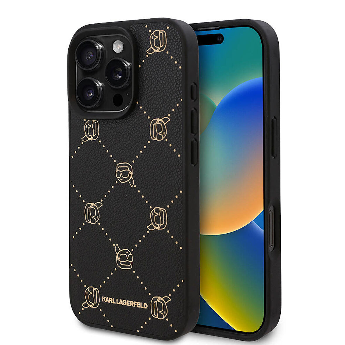 iPhone 16 Pro Uyumlu Kılıf Karl Lagerfeld Orjinal Lisanslı Magsafe Şarj Özellikli K.Heads Siyah