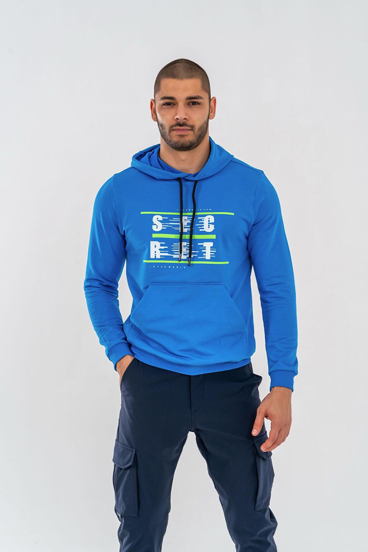 SWEATSHIRT KAPŞONLU - 904 - B12 - S.MAVİ