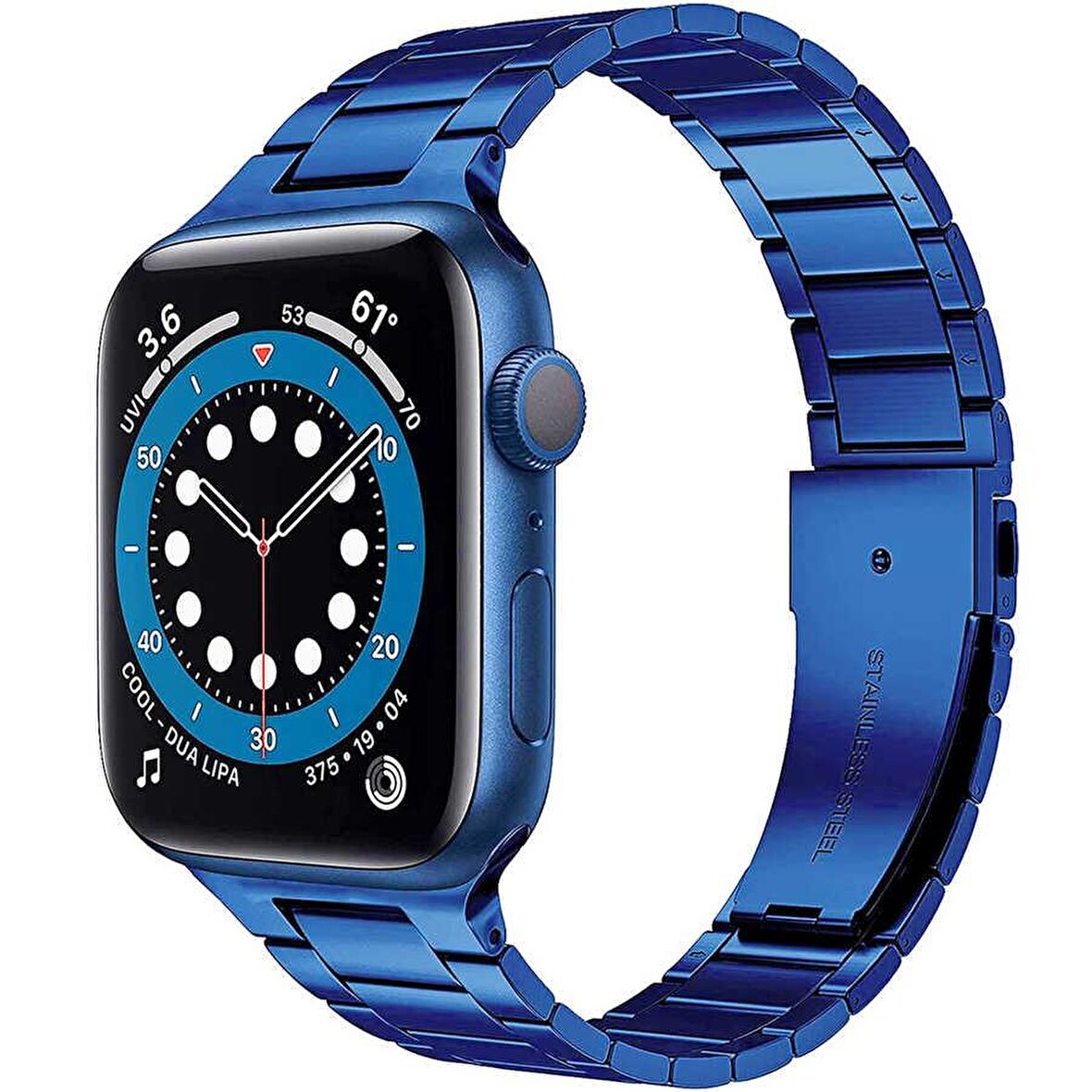 Apple Watch Uyumlu 40mm Wiwu Ultra Thin Steel Belt Three Beads Metal Saat Kordon Kayış Bileklik 