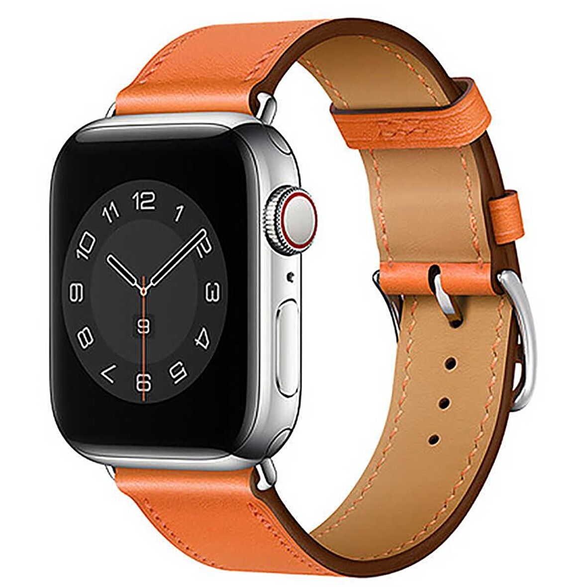 Apple Watch Uyumlu 44mm Wiwu Attleage Watchband Hakiki Deri Saat Kordon Kayış Bileklik 
