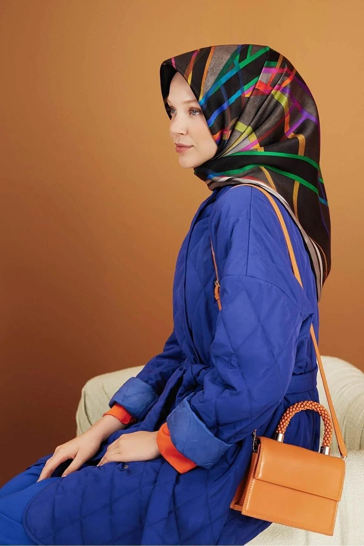 Nostalji Serisi Twill İpek Eşarp 8843d-07