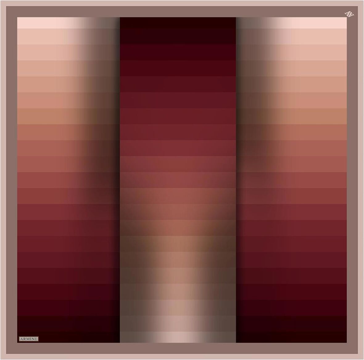 Armine Bordo Geometrik Desenli Sura İpek Eşarp 8904-01