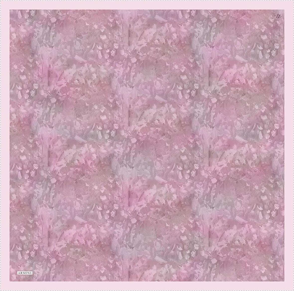 Armine Pembe Desenli Sura İpek Eşarp 8922-31