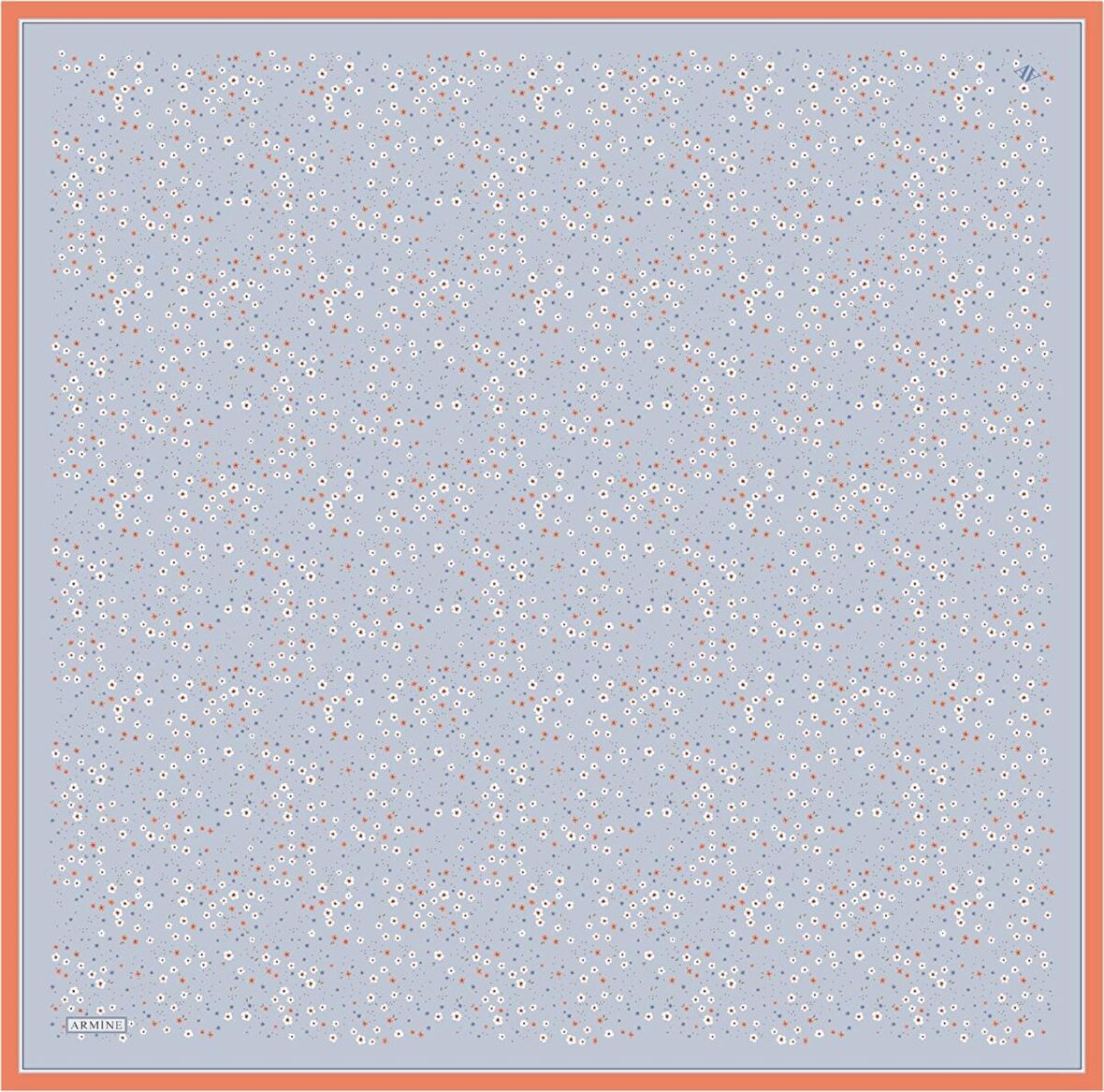 Armine Buz Mavisi Desenli Tivil İpek Eşarp 8900-21