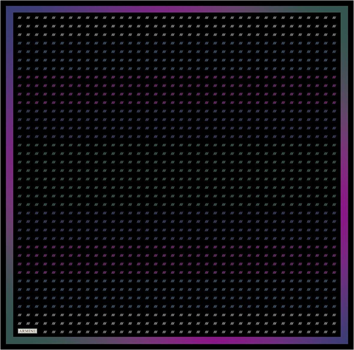 Armine Siyah Fuşya Harf Desenli Sura İpek Eşarp 8936-53