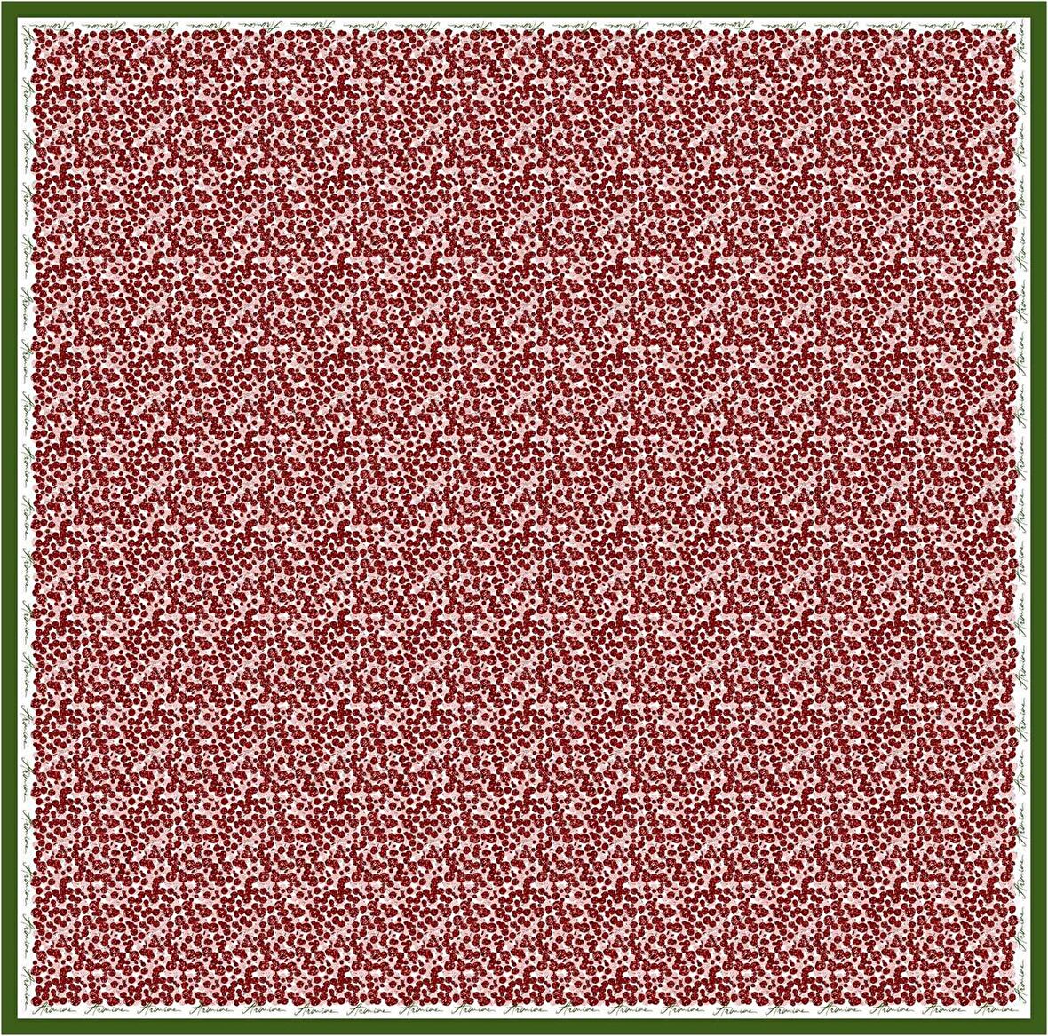 Armine Kırmızı Desenli Tivil İpek Eşarp 8947-09