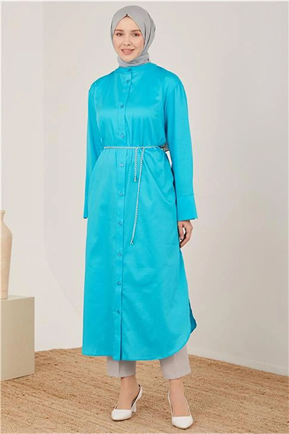 Tunik Elbise-Aqua | 44