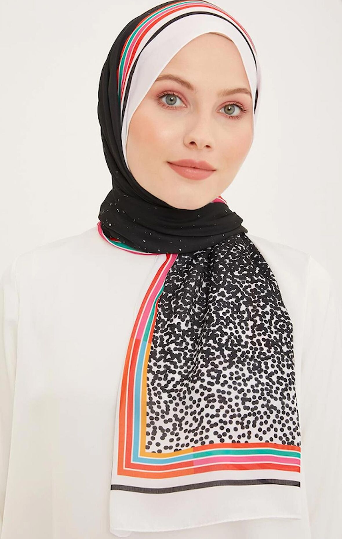 Armine Life Şal 5368-01 Siyah Karışık Desen