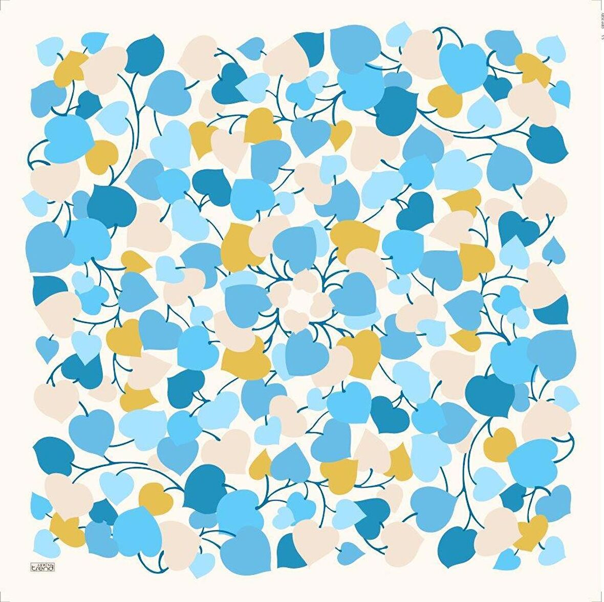 Armine Soft Bebe Mavisi Desenli Eşarp 6083-03