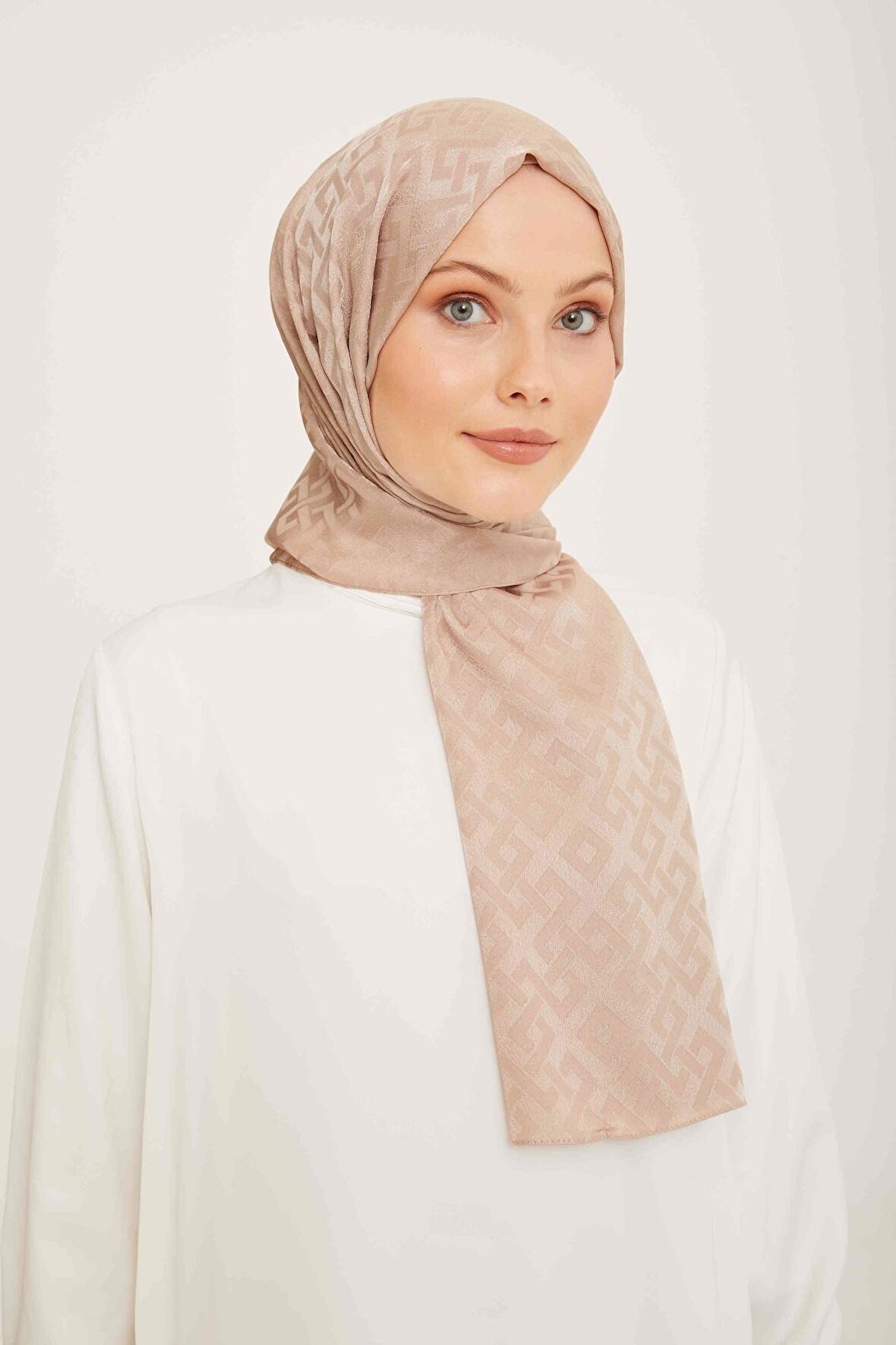 Armine Trend Jan Jan Vizon Geometrik Desen Jakar Şal 5-3131