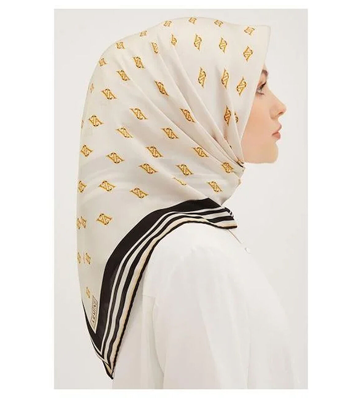 Armine Nostalji Tivil İpek 8959-02 Beyaz Karışık Desen