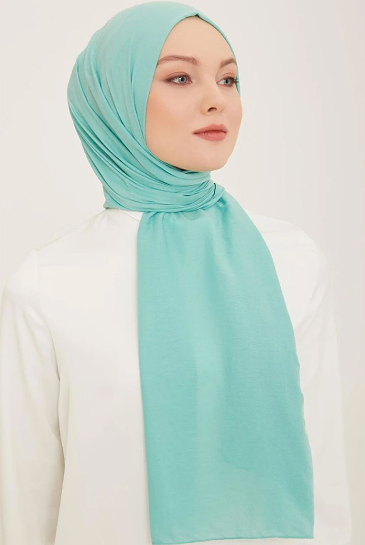 Armine Trend Naturel Soft Şal 47 Su Yeşili Düz Renk