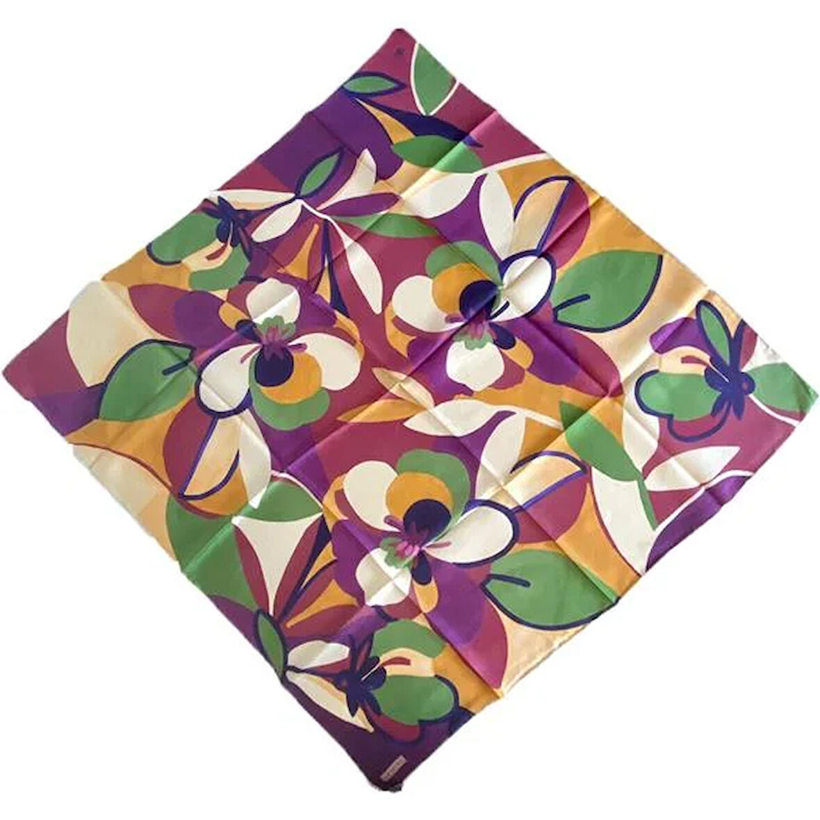 Armine Tivil İpek Eşarp 9200-07 Yeşil Karışık Desen 