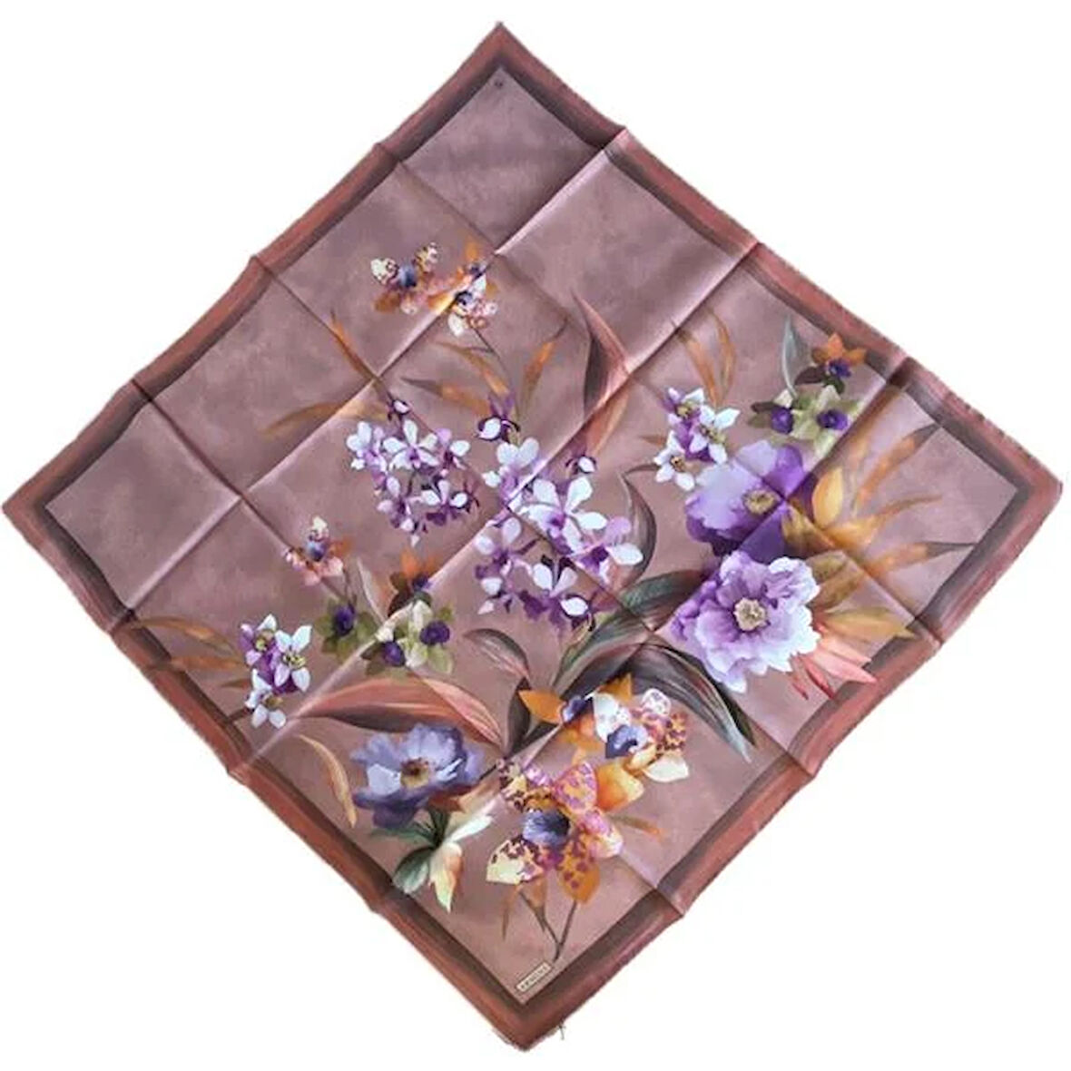 Armine Tivil İpek Eşarp 9215-33 Pembe Karışık Desen 