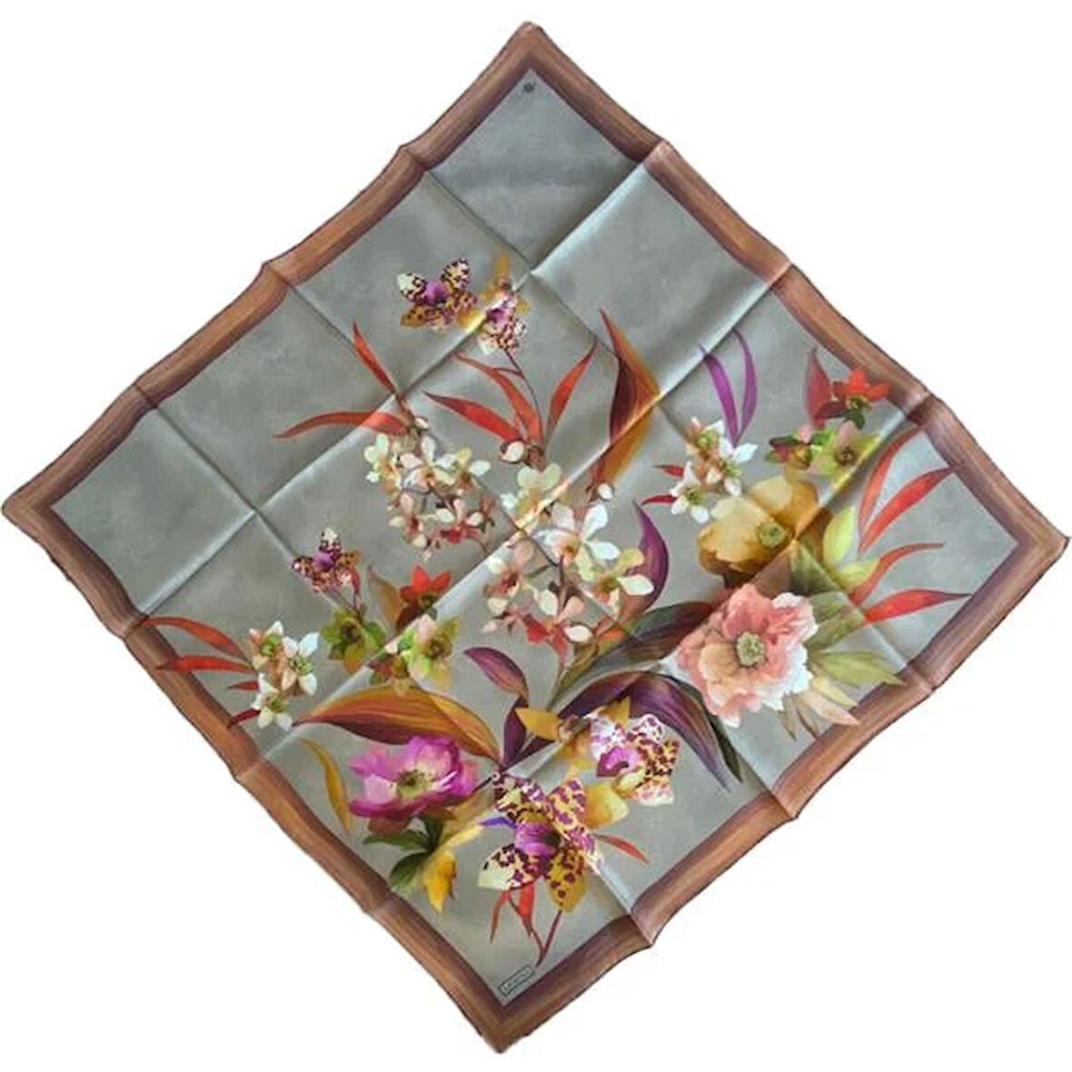 Armine Tivil İpek Eşarp 9215-81 Vizon Karışık Desen 