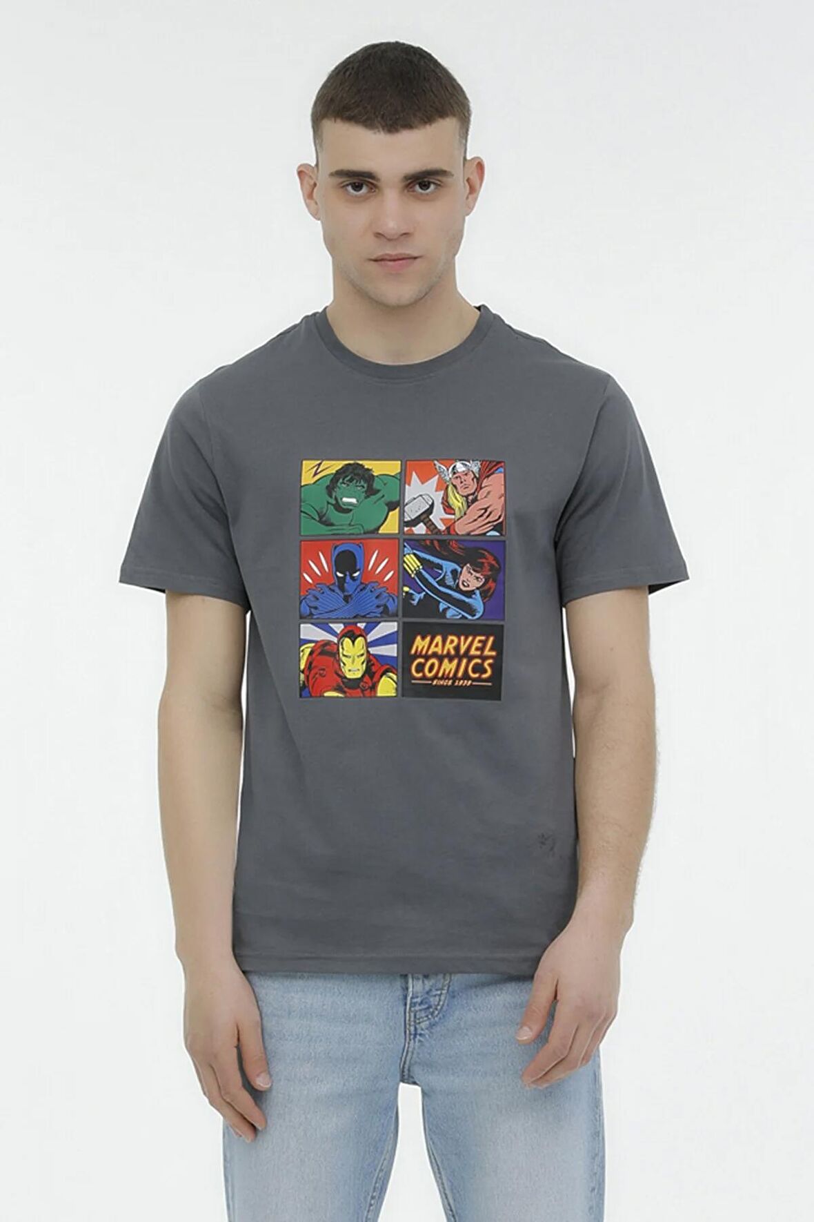 Lumberjack Sıfır Yaka Marvel Antrasit Erkek T-Shirt 2SMARVEL3FX