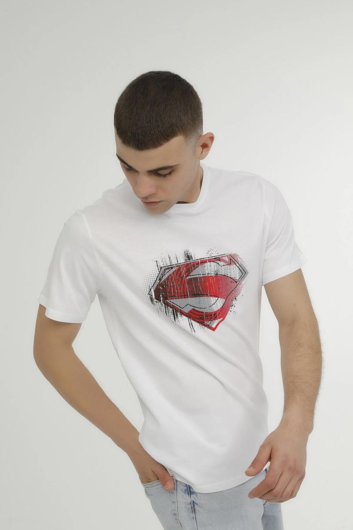 Lumberjack Superman Beyaz Erkek T-Shirt 2SSUPERMAN3FX