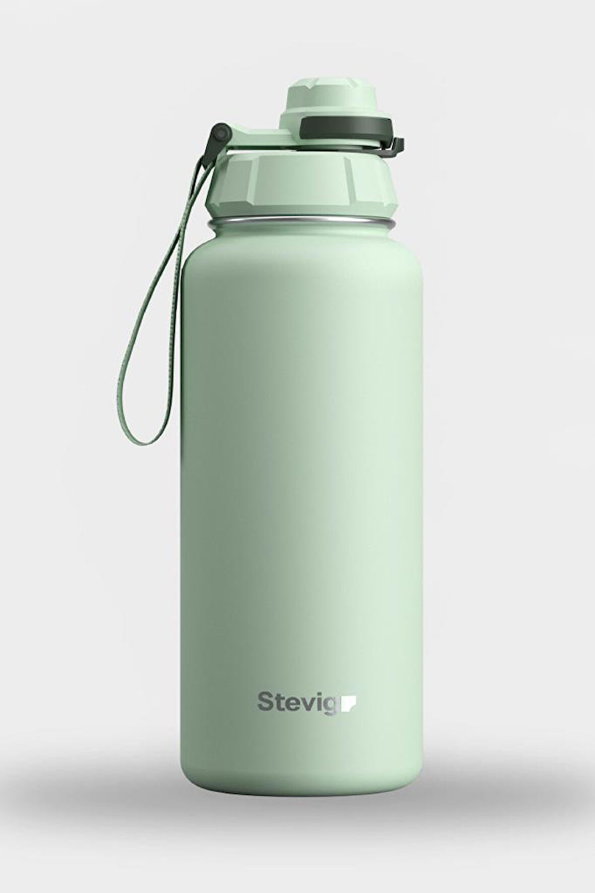Stevig 1 Hand Leak-Proof Sızdırmaz Çelik Termos 1000 Ml Smoke Green ST-218