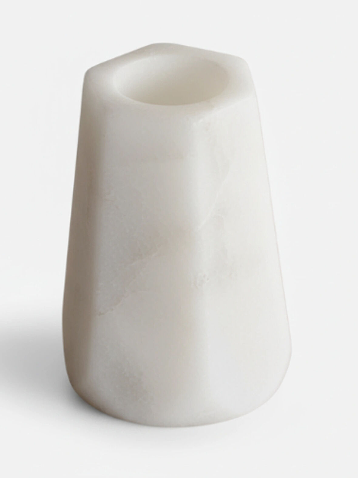 Bema Mermer Beşgen Mumluk Büyük Beyaz