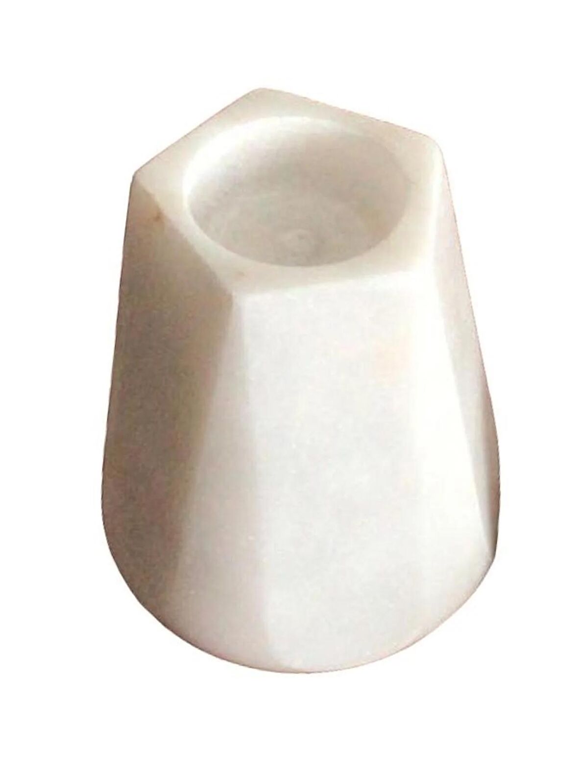 Bema Mermer Beşgen Mumluk Küçük Beyaz