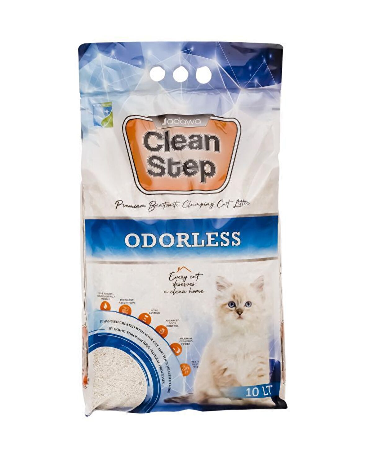 Jadawa Clean Step Kokusuz İnce Taneli Kedi Kumu 10 Lt