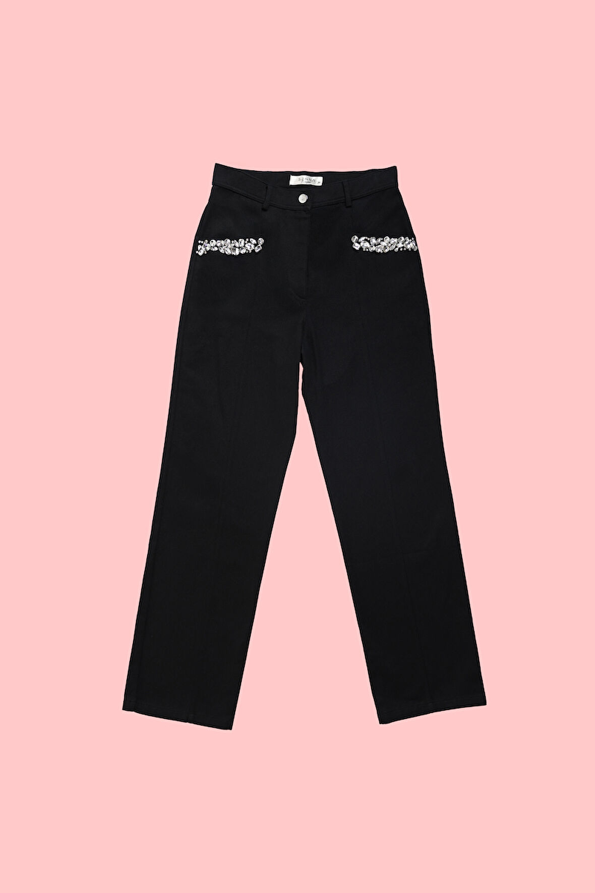 Kadın Maxence Taş Detaylı Pantolon - Siyah | 36
