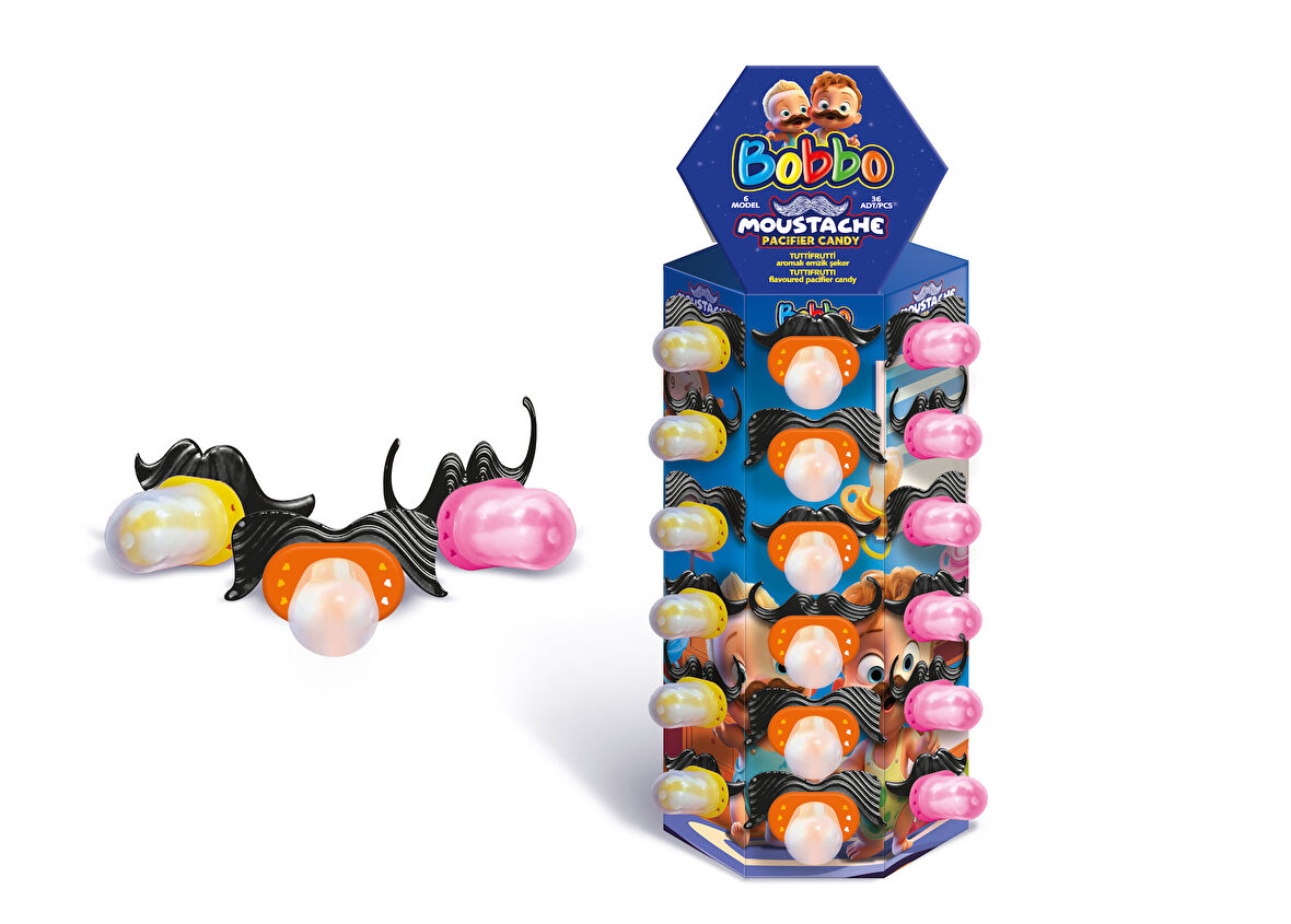 Bobbo Moustache Pacifier Candy (14 Gr) - 1 Adet