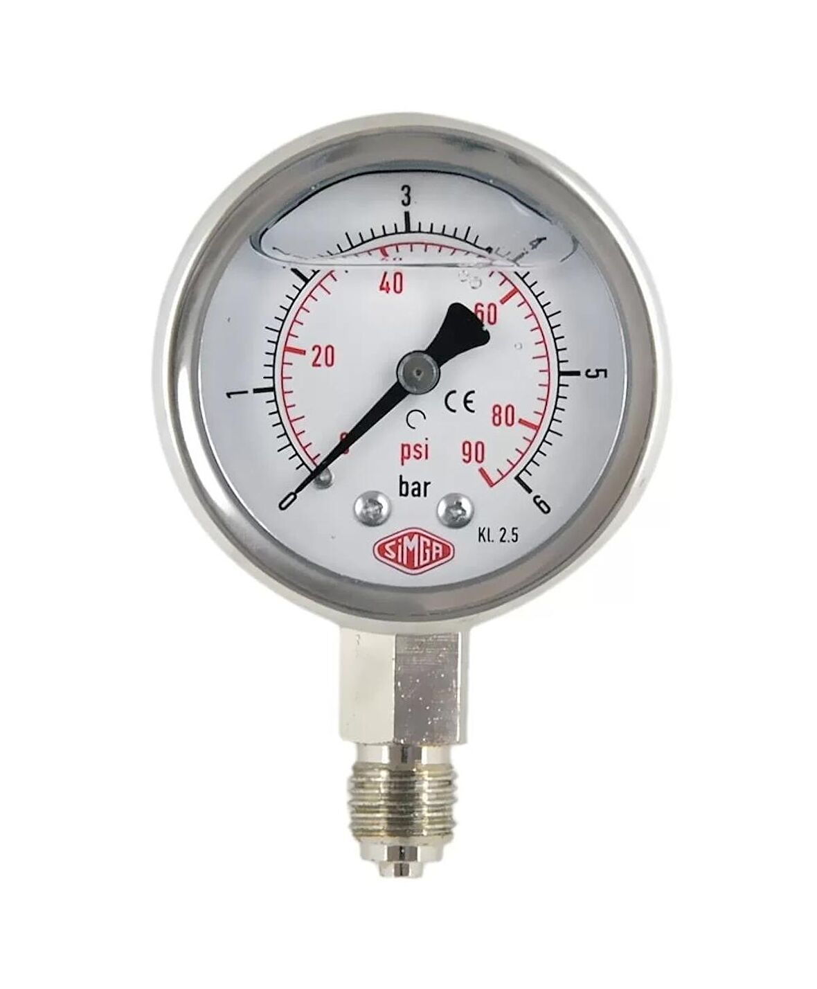 Ø 63 - 0 - 16 BAR 1/4 ALTTAN ÇIKIŞLI GLİSERİNLİ MANOMETRE