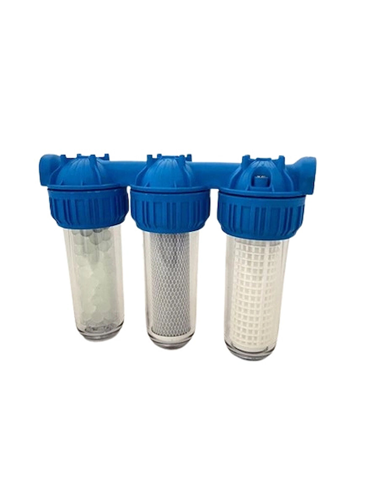 Su Filtresi Aktive Karbon Siliphoslu Kireç Önleyici Yıkanabilir Kartuşlu 3lü 10" - 1"