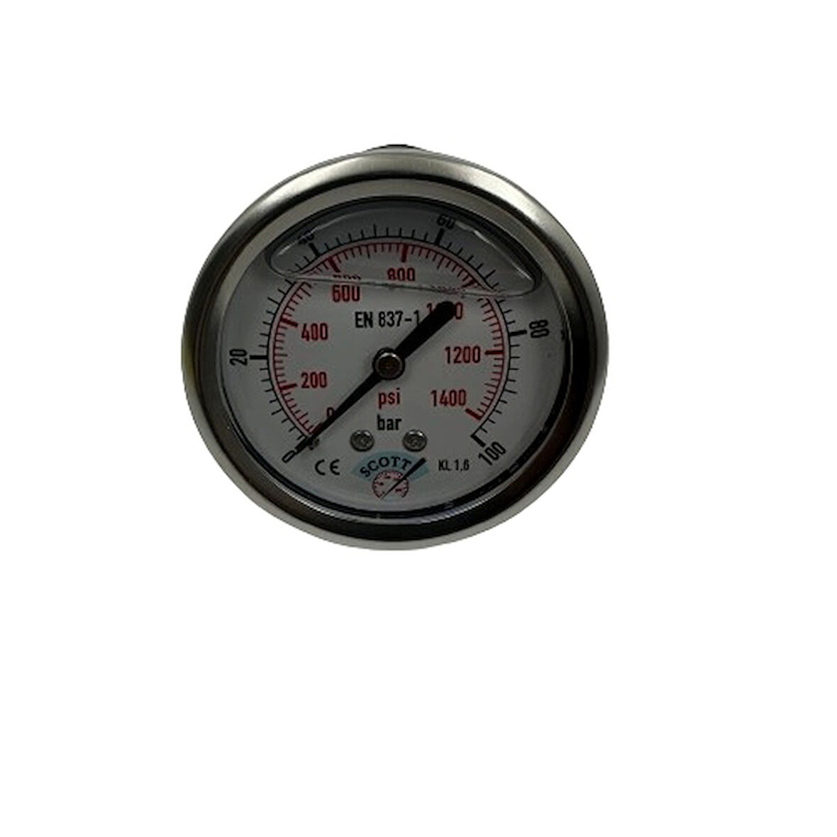 Ø 63 -0 - 100 BAR 1/4 GLİSERİNLİ ARKA ÇIKIŞLI MANOMETRE