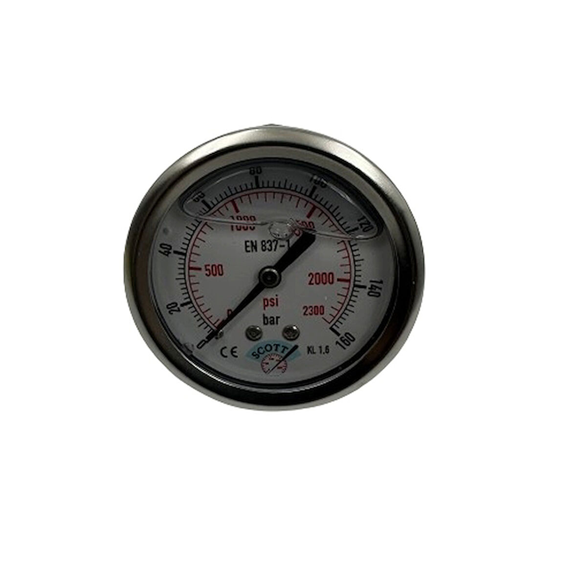 Ø 63 -0 - 160 BAR 1/4 GLİSERİNLİ ARKA ÇIKIŞLI MANOMETRE