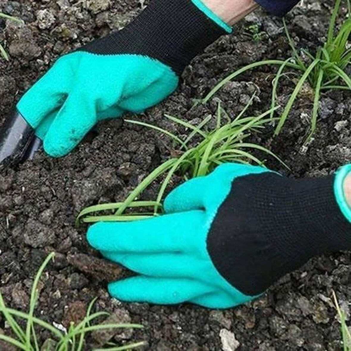 OLLEVRA Toprak Kazma Ekme Çapalama İçin Korumalı Bahçe Bahçivan Eldiveni