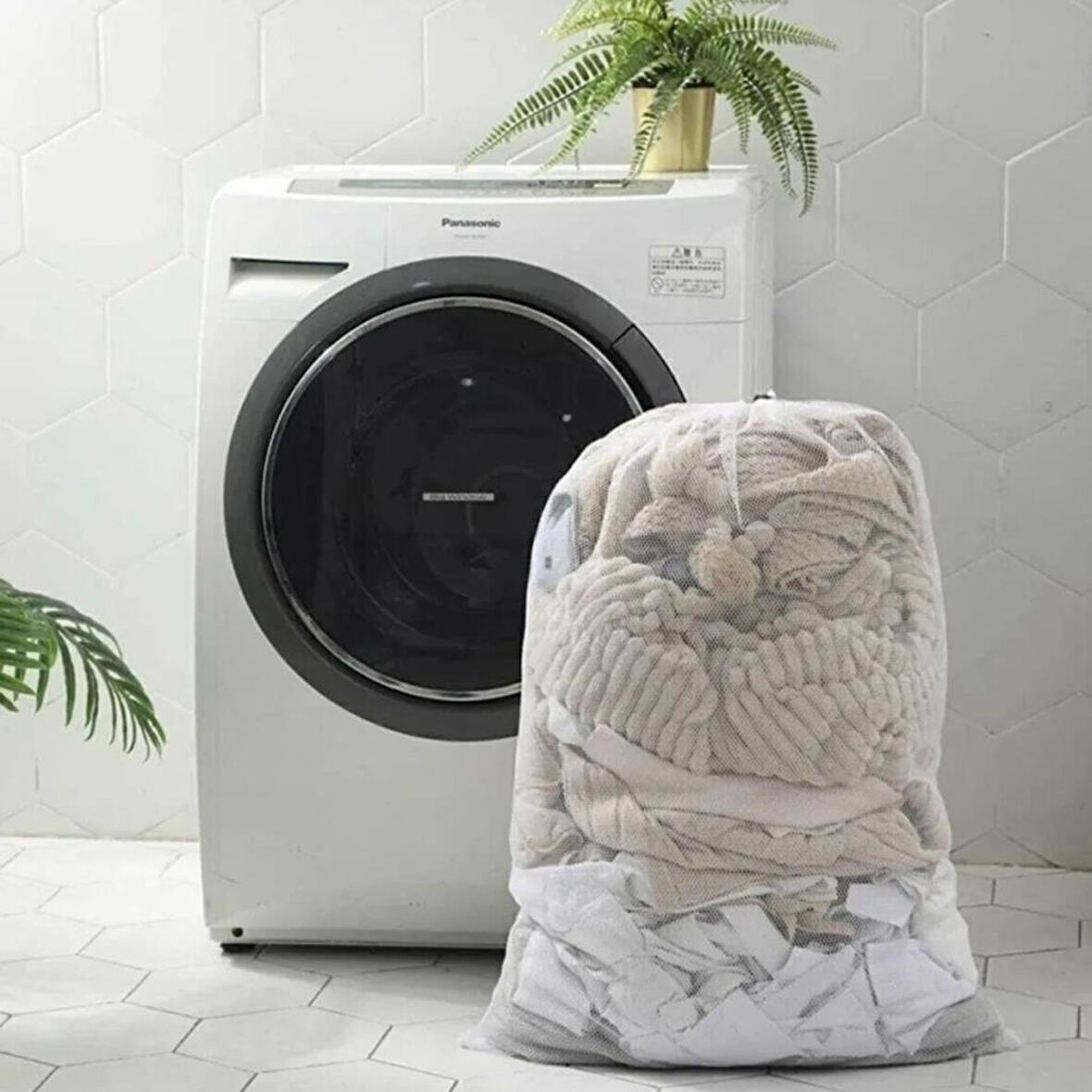 OLLEVRA Büyük Boy File Çamaşır Torbası 80x100 cm | Hassas Yıkama Filesi | Yorgan, Perde, Nevresim Yıkama Torbası