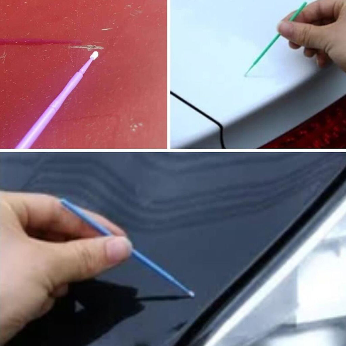 OLLEVRA Araba Rötüş Fırçası 100’lü Mini Tek Kullanımlık – İnce Uçlu Yumuşak Kıllı Boya Uygulayıcı, Otomotiv Detaylandırma