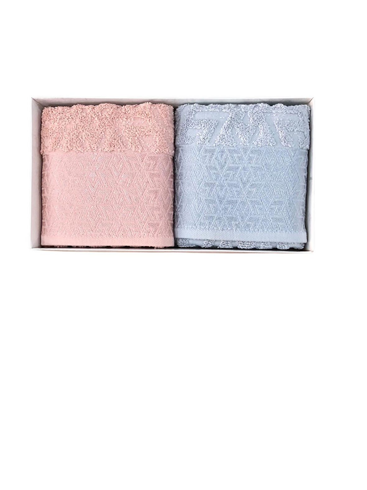 Royam Hazangülü %100 Pamuklu Jakarlı 2 Li El Yüz Havlusu Seti 50 x 90