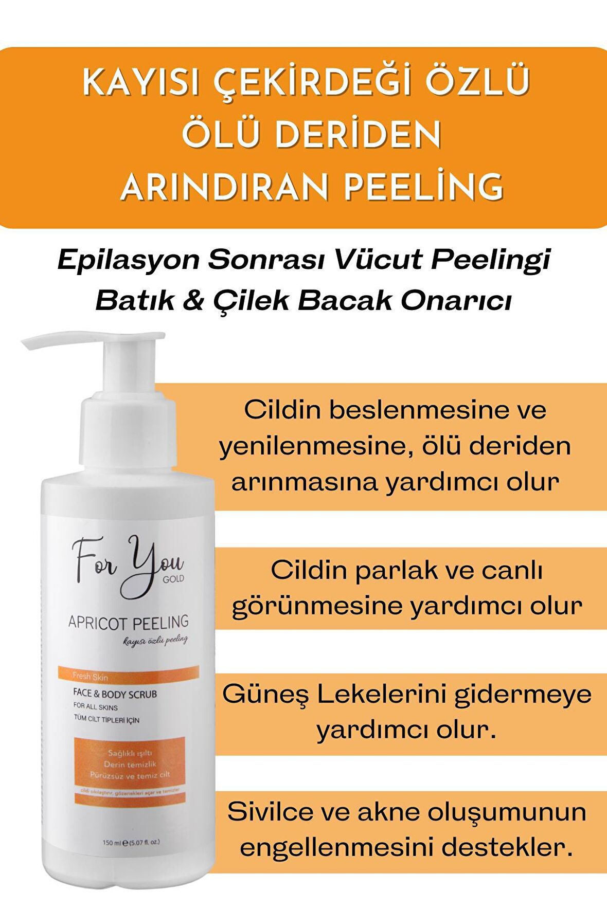 Kayısı Çekirdeği Özlü Ölü Deriden Arındıran Yenileyici Peeling (Epilasyon Sonrası Vücut Peelingi Batık & Çilek Bacak Onarıcı)