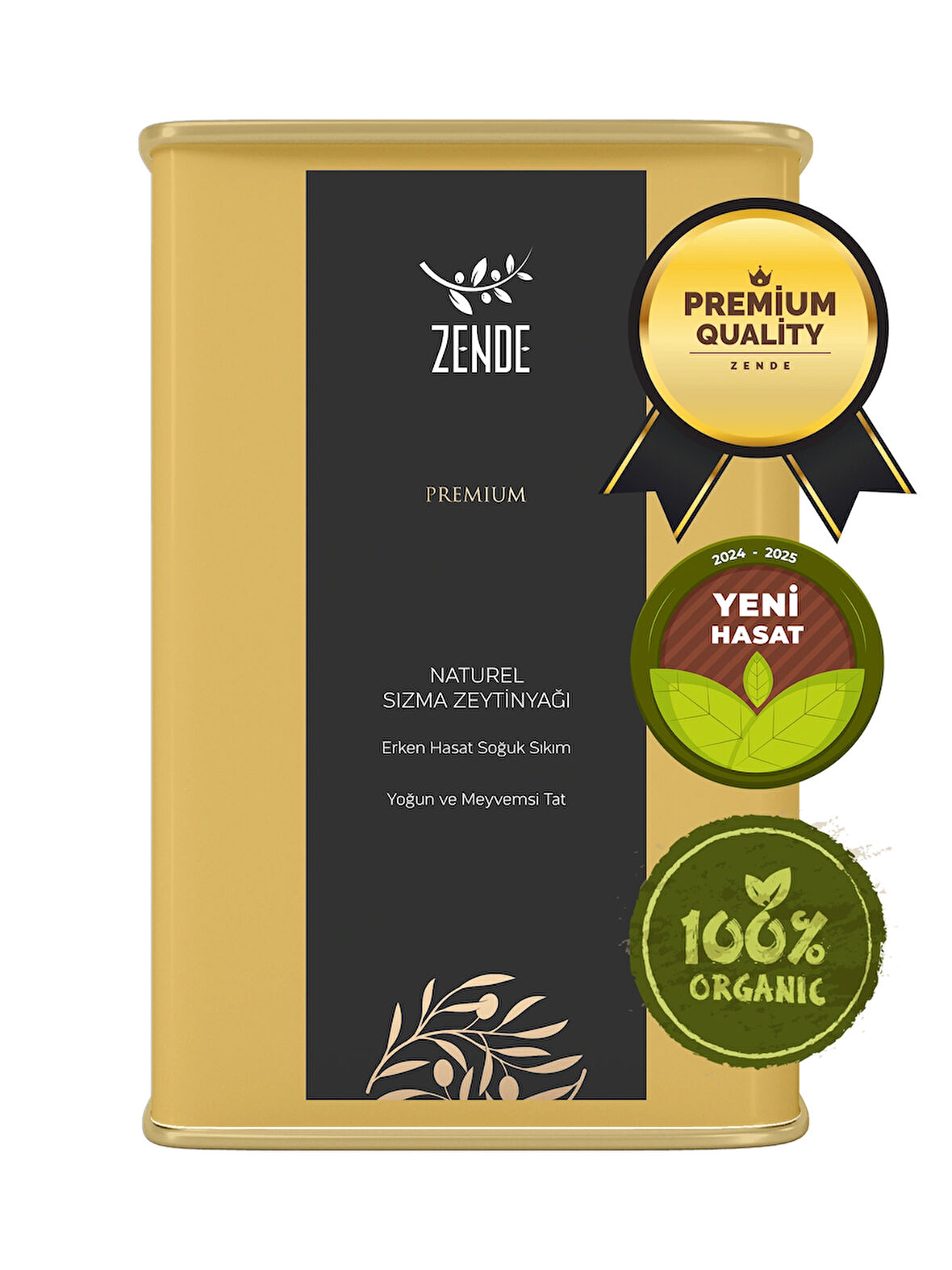 ZENDE Premium - Yüksek Polifenol 5 Lt | Erken Hasat Soğuk Sıkım Natürel Sızma Zeytinyağı