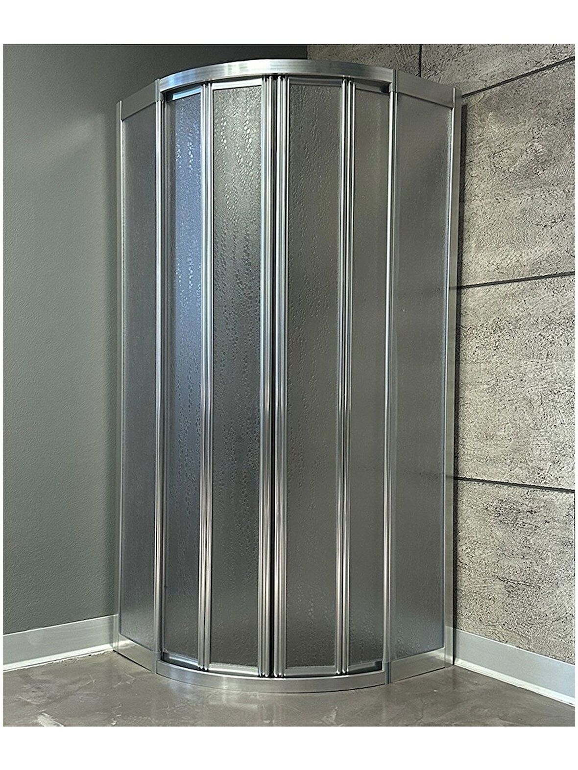 UBM Duşakabin Krom Oval Mika Camlı 80x80 (Teknesiz)