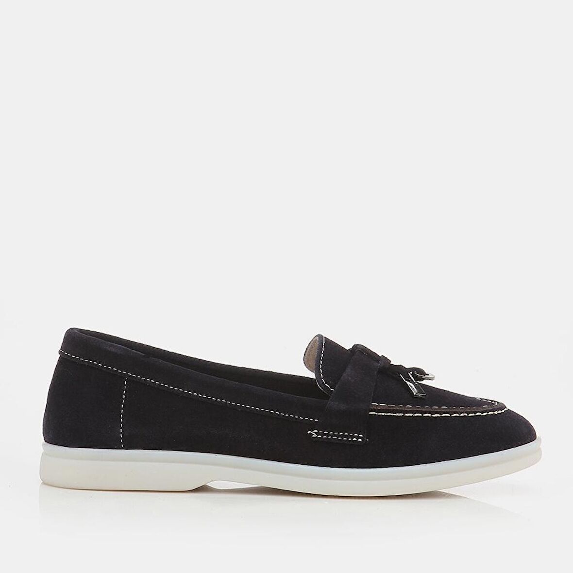 Hakiki Deri Saks Kadın Loafer