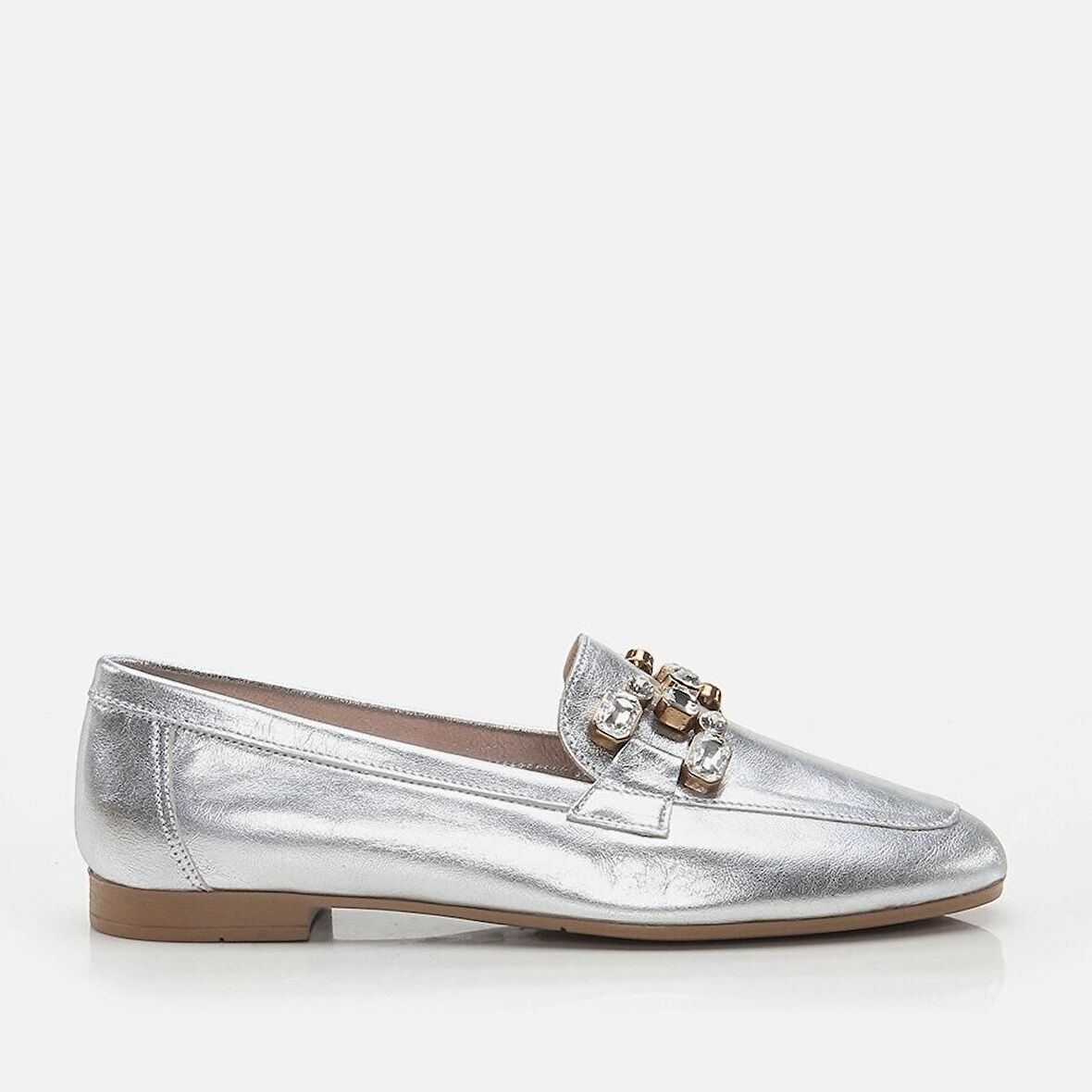Hakiki Deri Lame Kadın Loafer