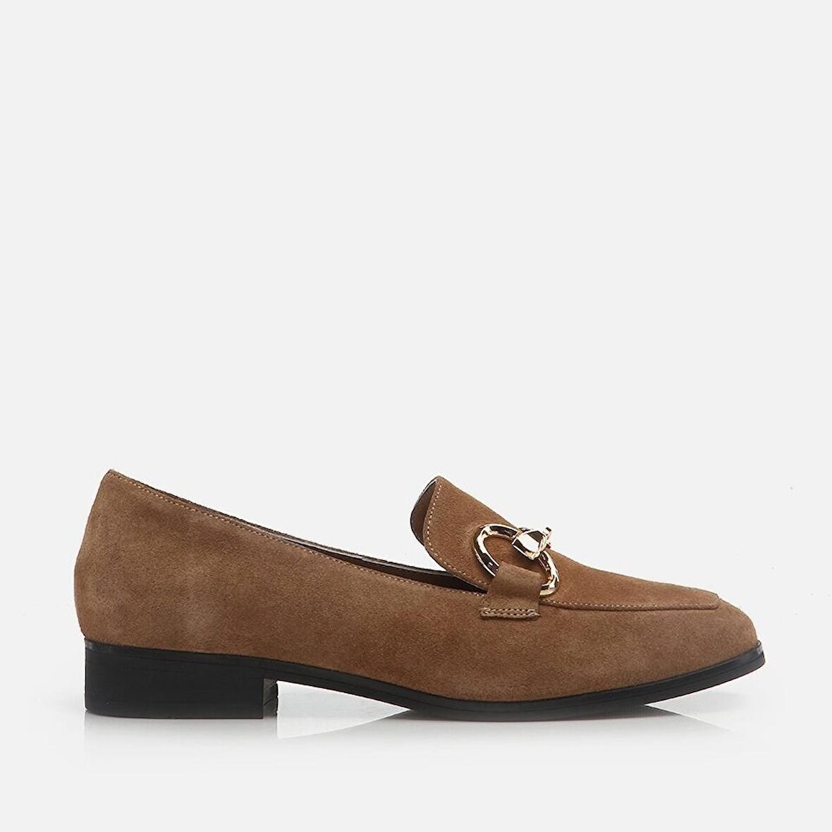 Hakiki Deri Tütün Kadın Loafer