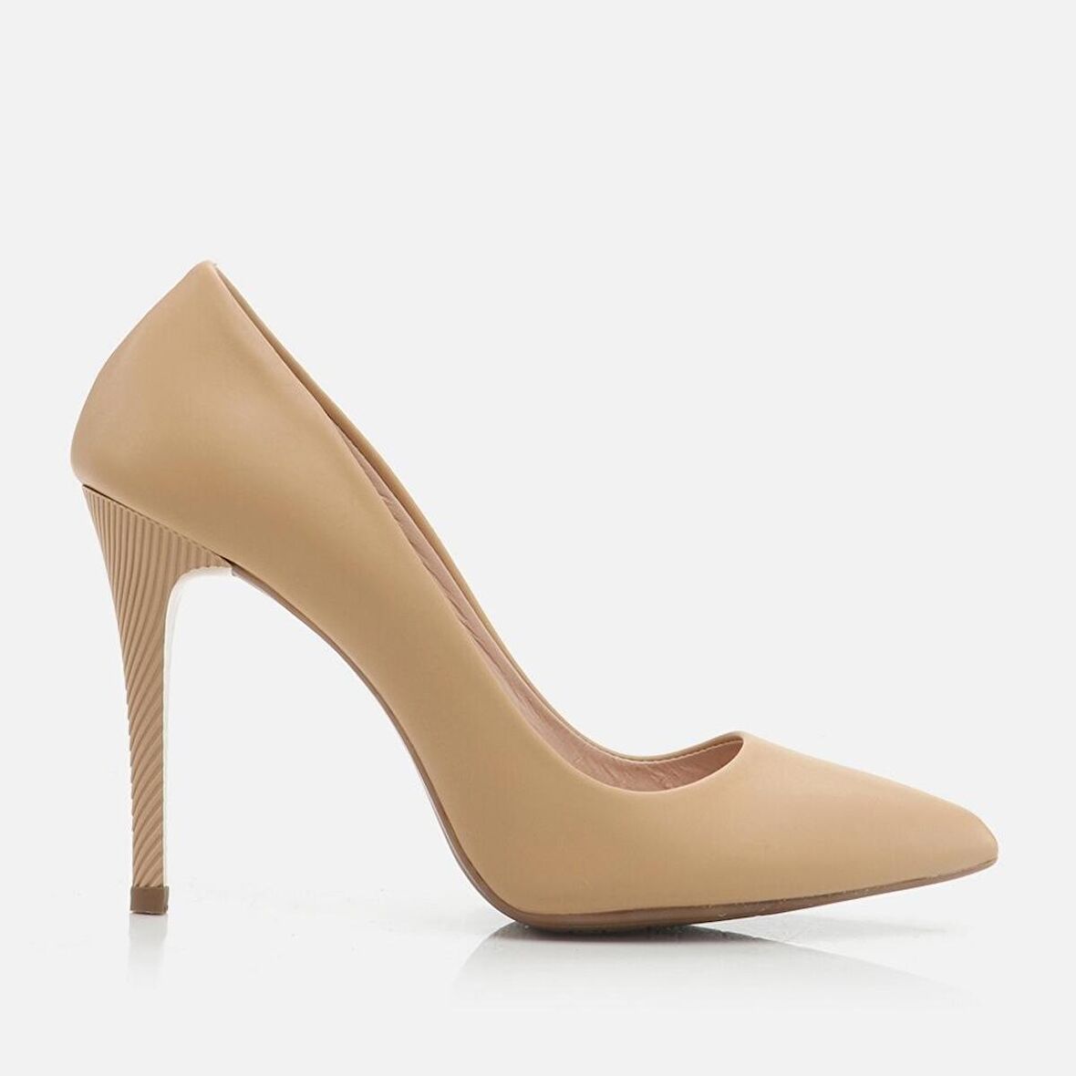 Hakiki Deri Naturel Kadın Stiletto