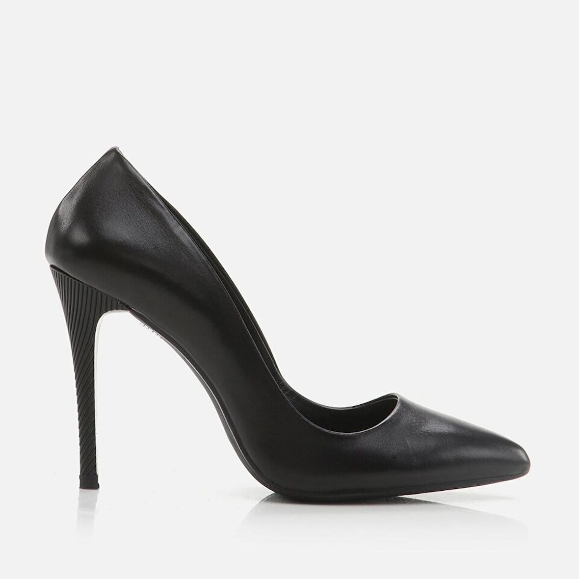 Hakiki Deri Siyah Kadın Stiletto